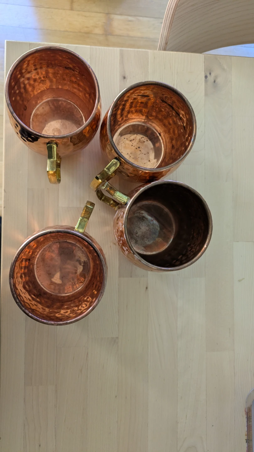 Set of 4 Hammered Copper Mugs - photo 4
