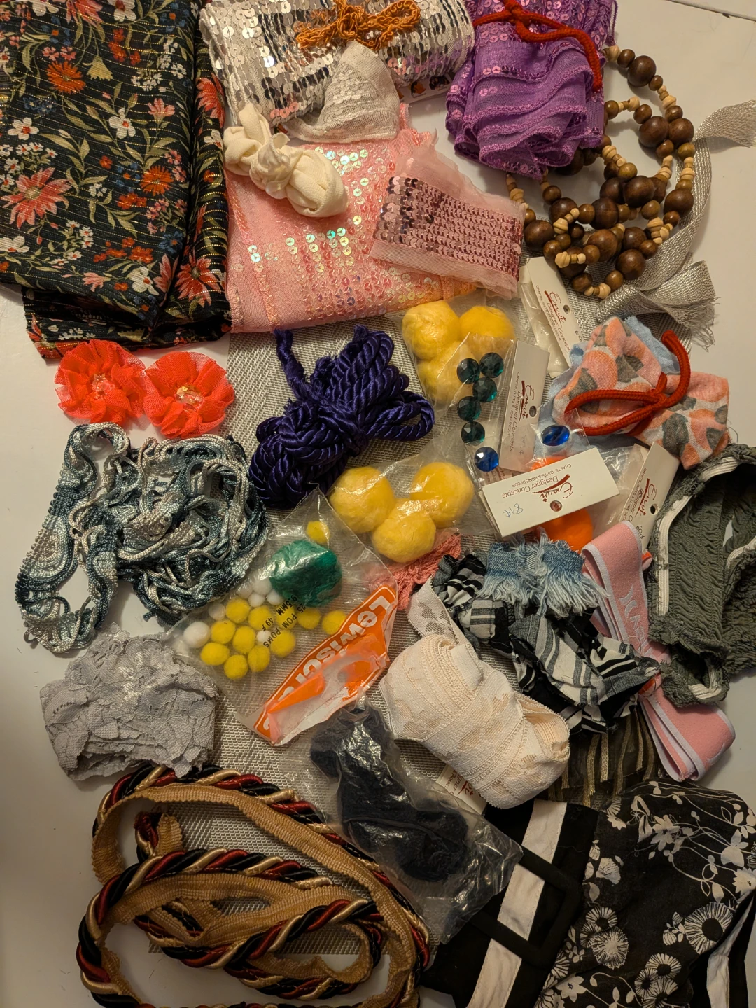 Assorted vtg salvaged Crafting and Sewing Supplies Bundle