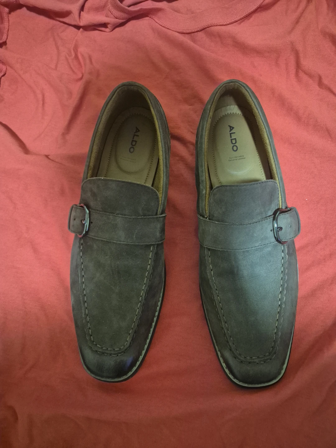 ALDO Men's Grey Loafers with Buckle - Size 9