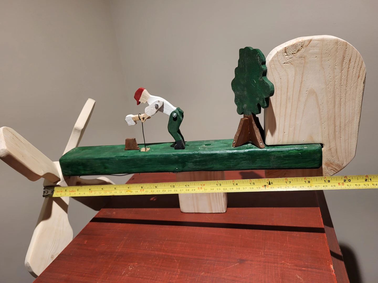 Wooden Windmill Wirligig lumberjack - photo 2