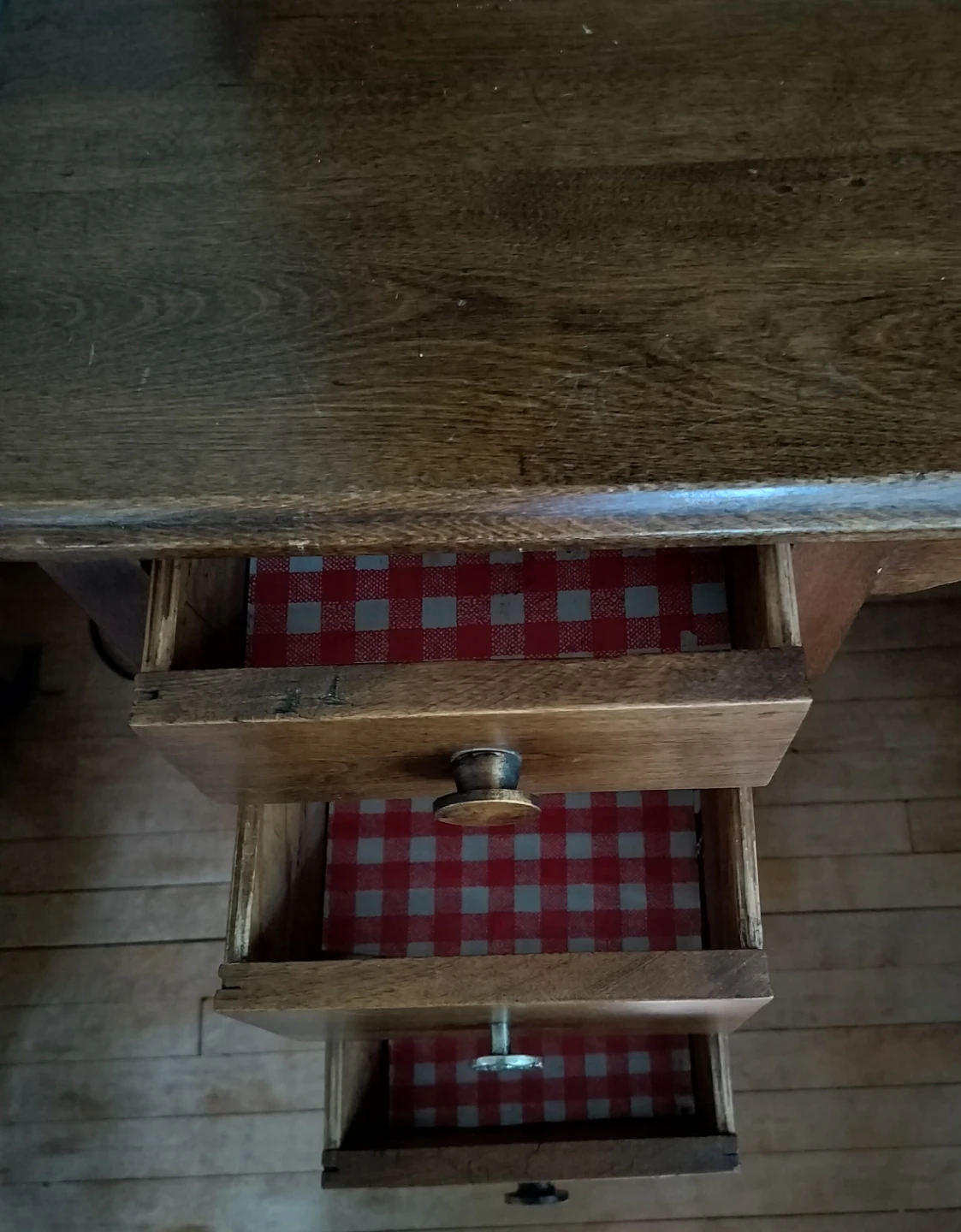 Vintage Wooden Desk with Drawers - photo 4