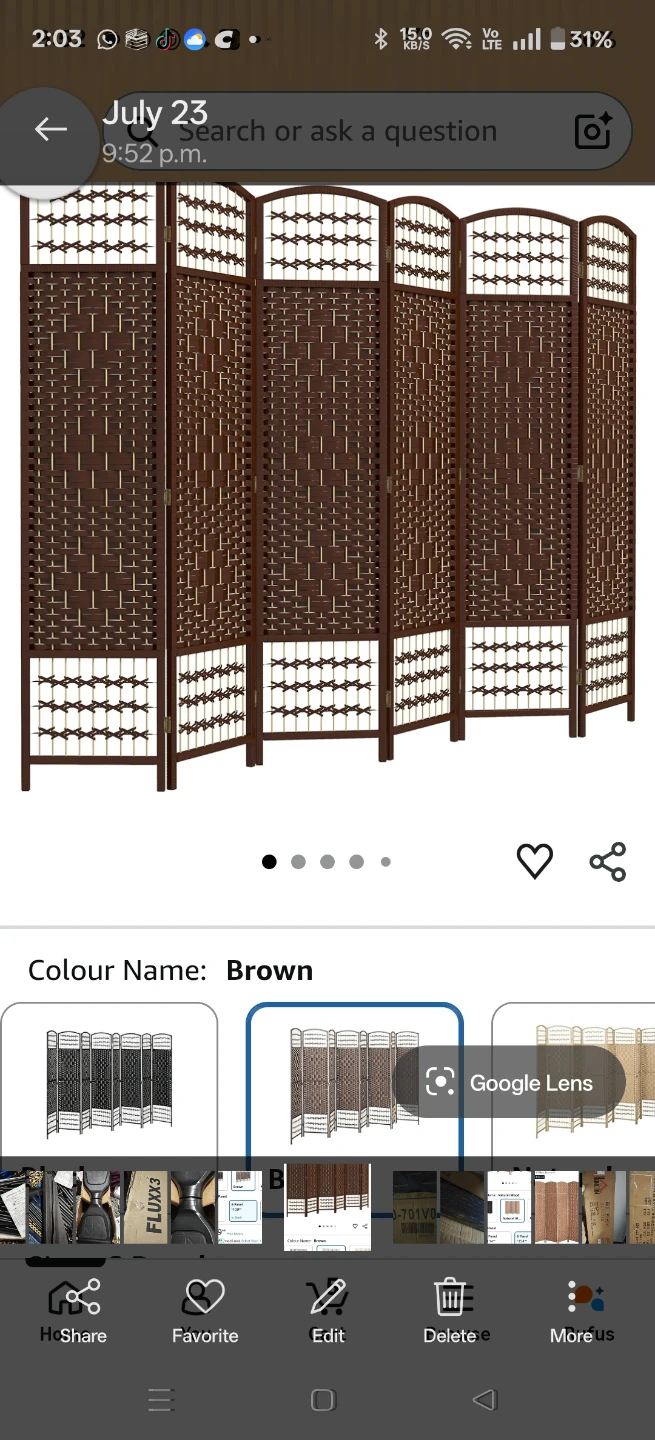 HOMCOM 6 Panel Room Divider - photo 2