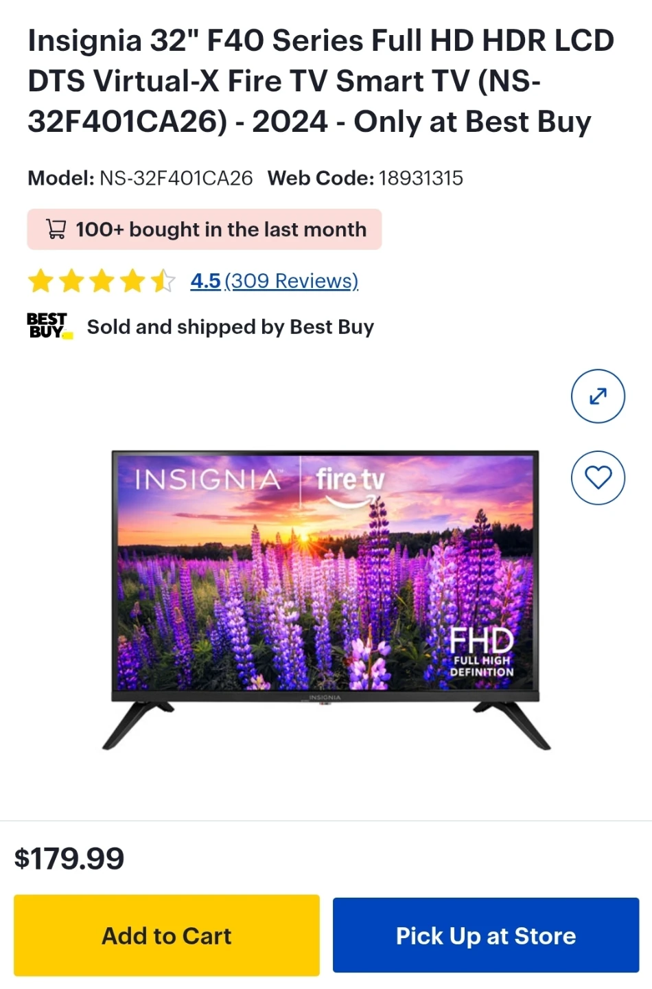 Insignia 32 inch HDR smart TV with Fire TV - photo 2