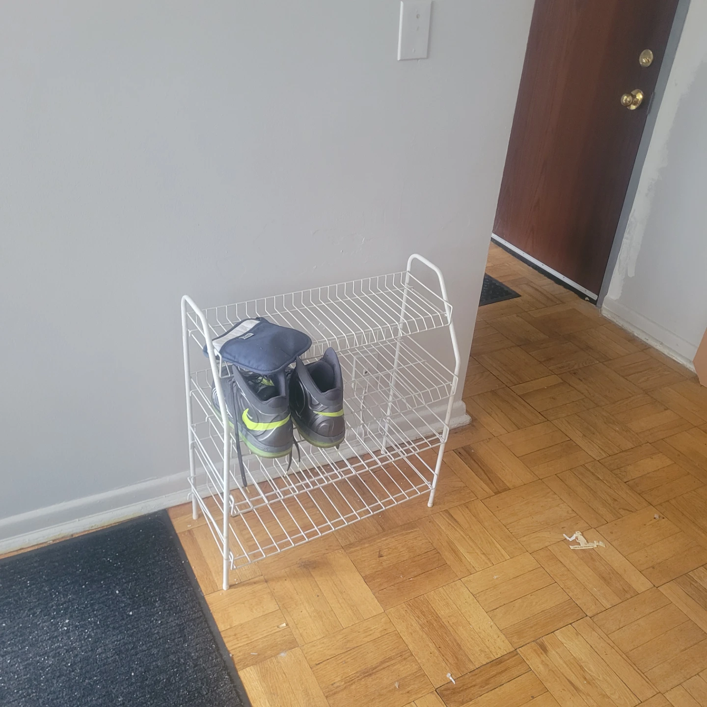 White 3-Tier Wire Shoe Rack