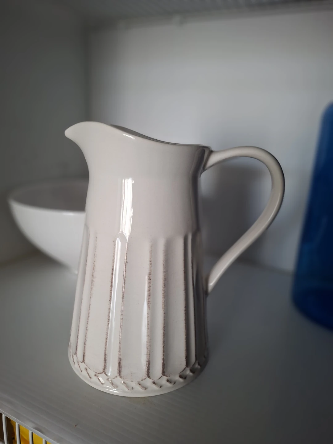Cream Ceramic Pitcher