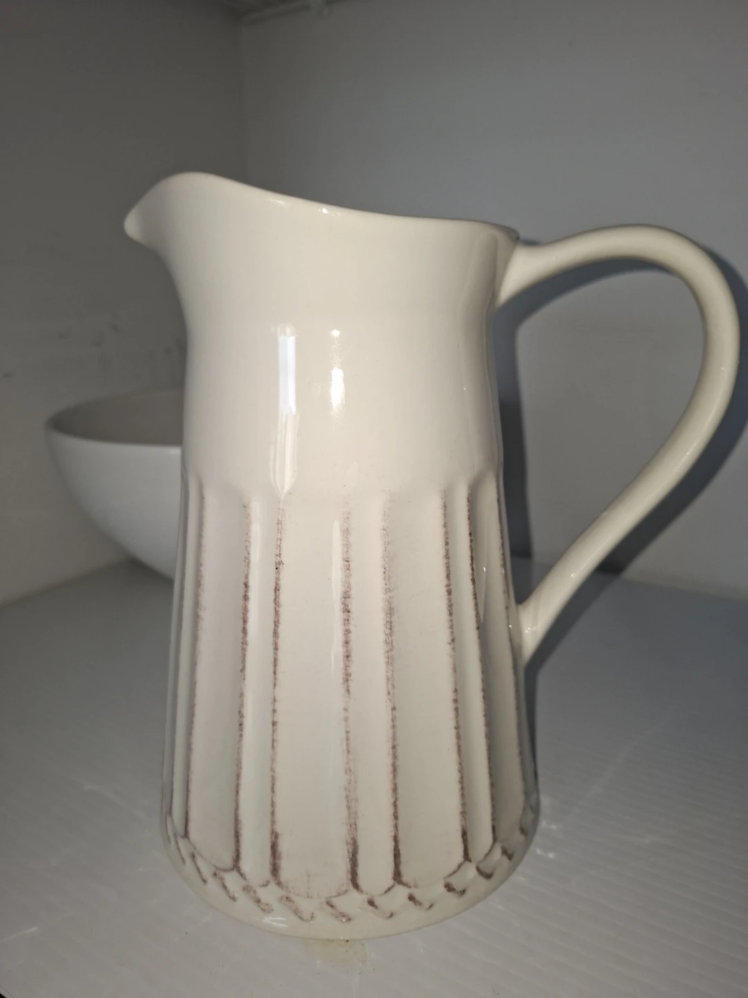 Cream Ceramic Pitcher - photo 3