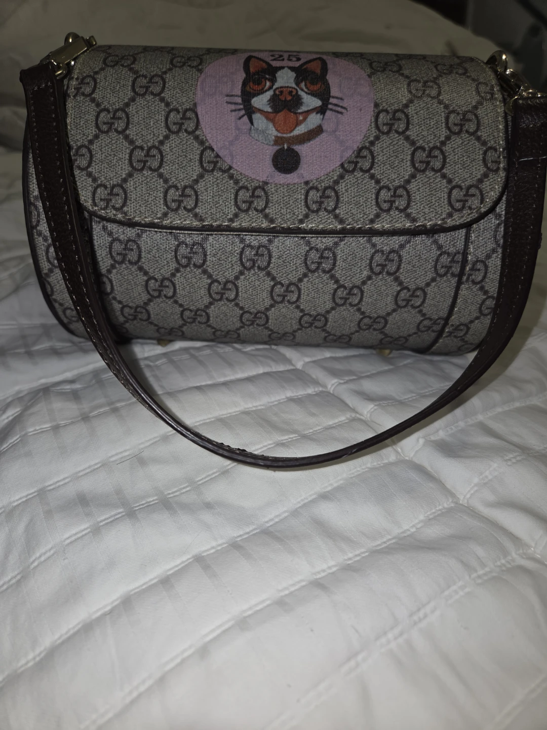 Gucci Cylindrical Shoulder Bag with Dog Graphic - photo 3