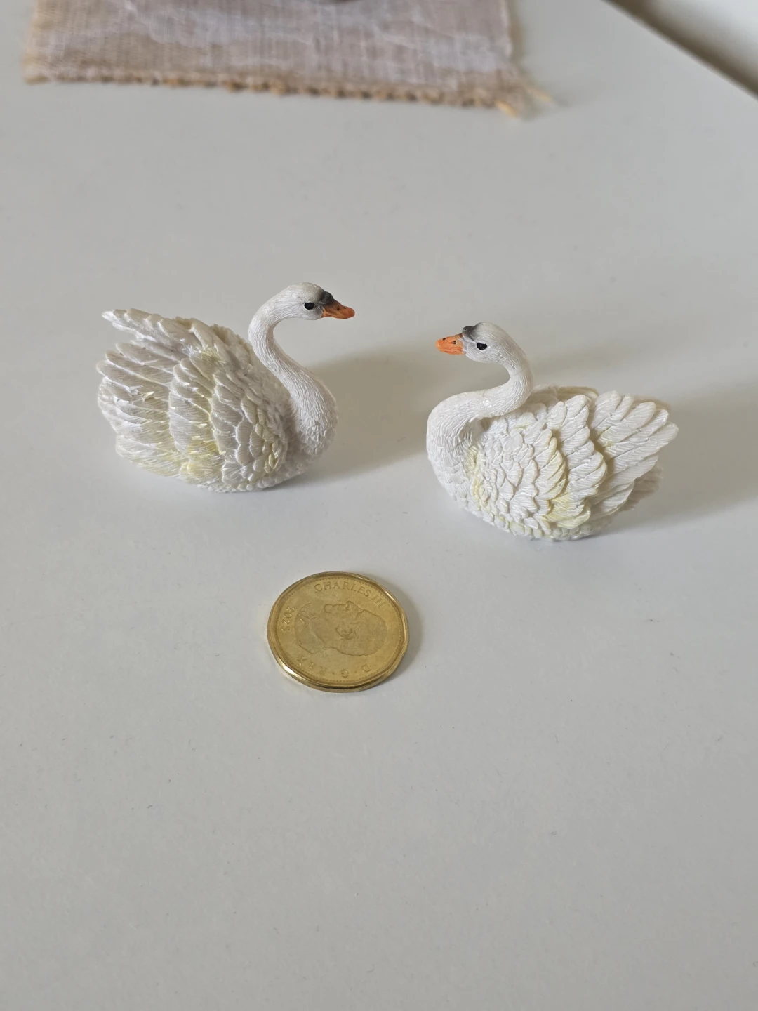 Pair of White Swan Figurines - photo 3