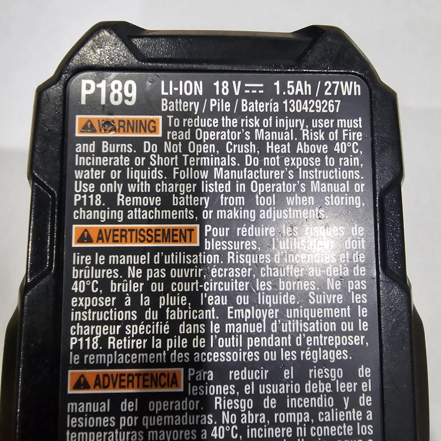 Ryobi 18V ONE+ Lithium-Ion Battery 1.5Ah - photo 4