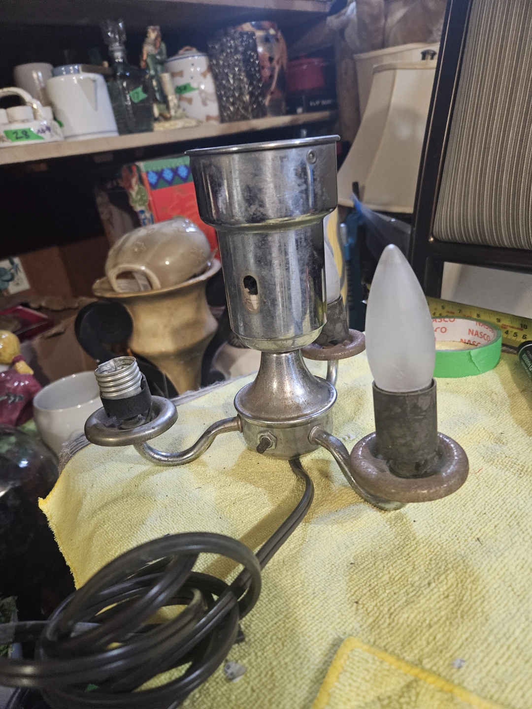 Vintage 3-Light Chandelier Lamp Fixture - photo 2