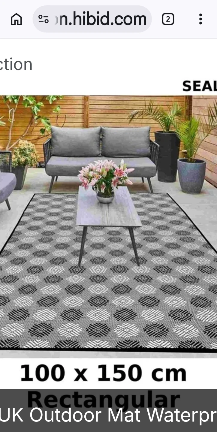 Green Arsuk Outdoor Mat 150x100cm Size S