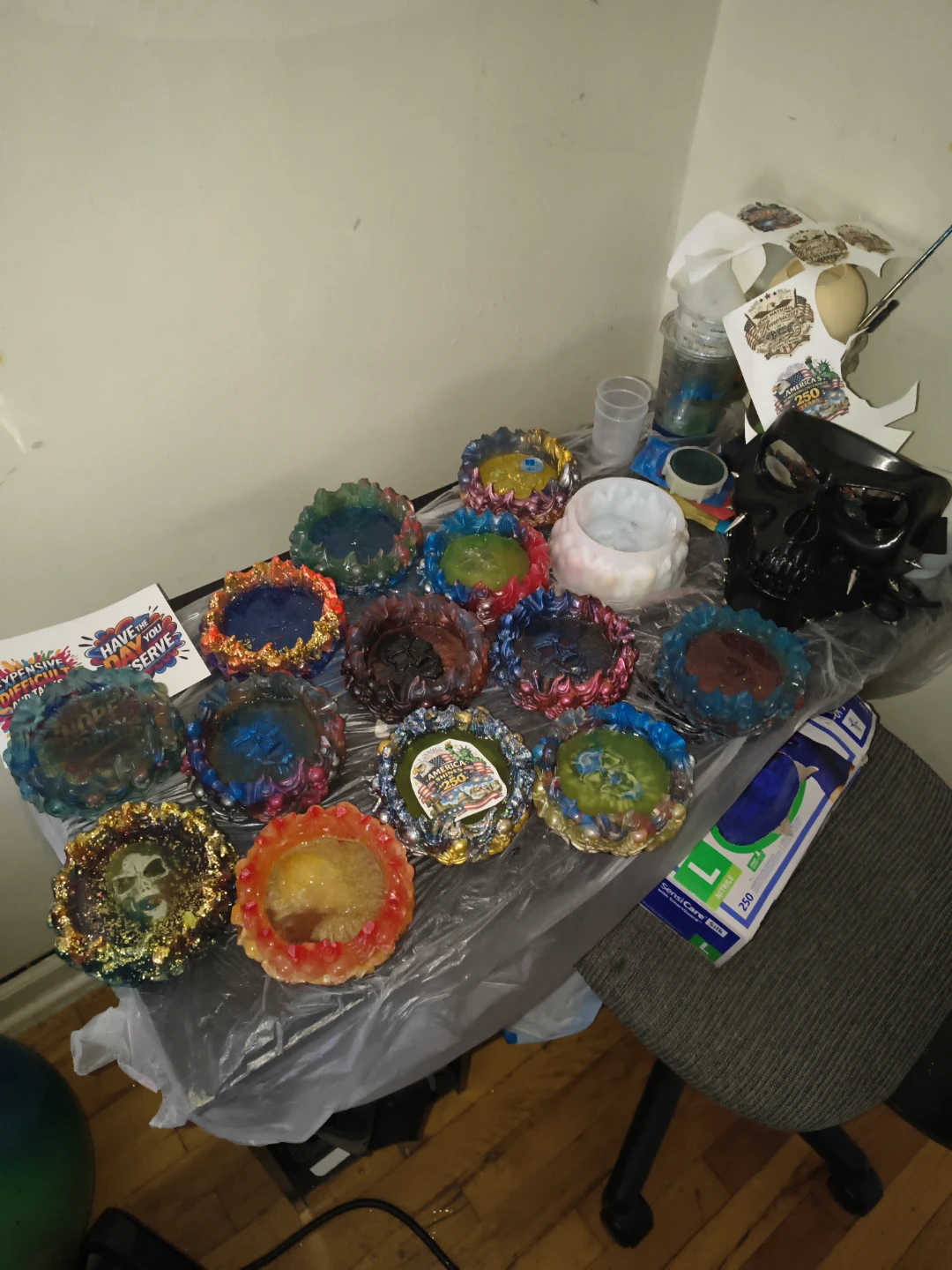 Handmade Resin Ashtrays (Various Designs)