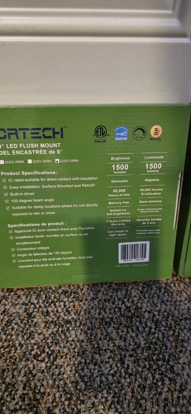 CRTECH 9" LED Flush Mount Light Fixture - photo 3