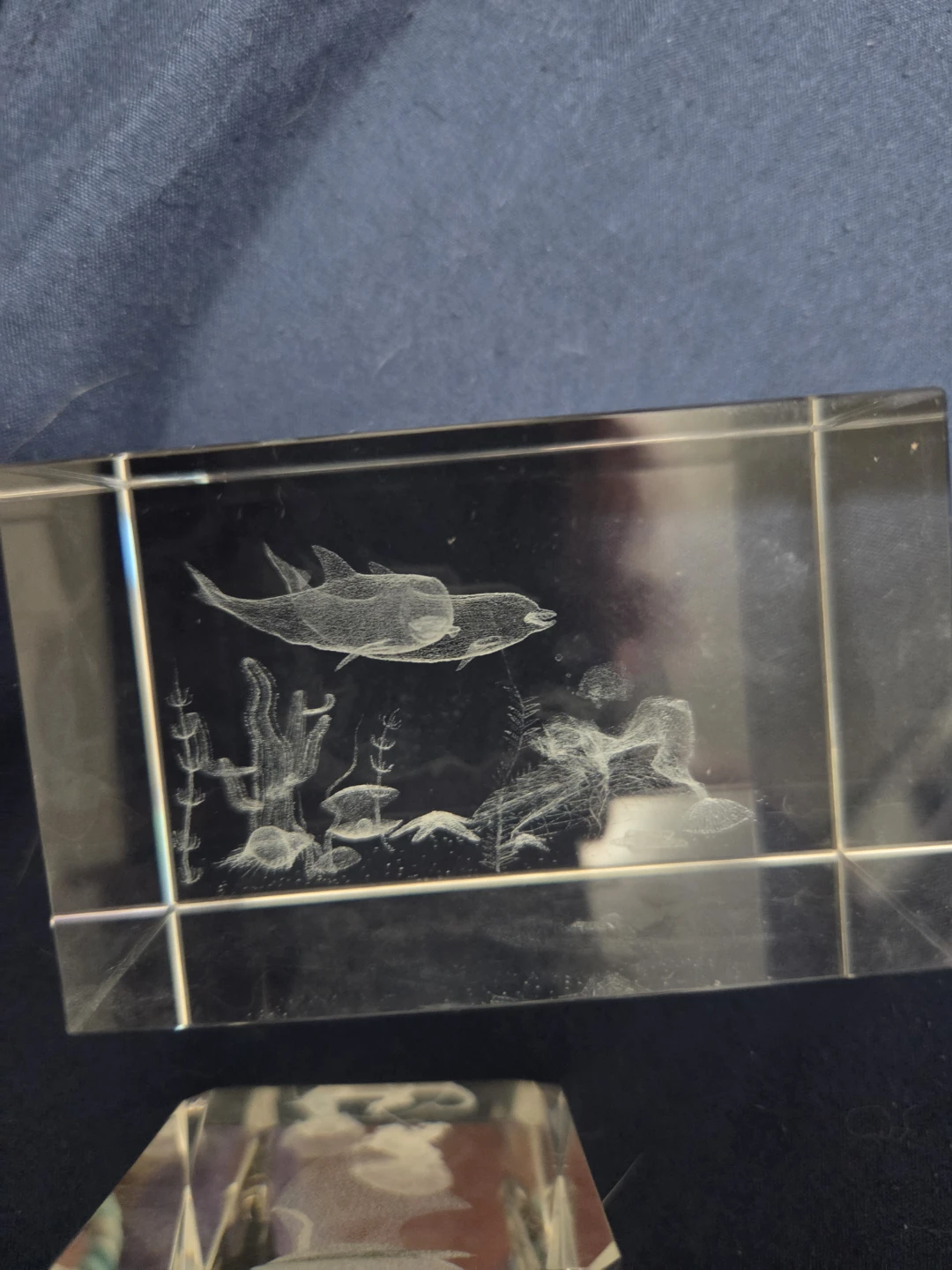 Crystal Etched Glass Paperweight - photo 2