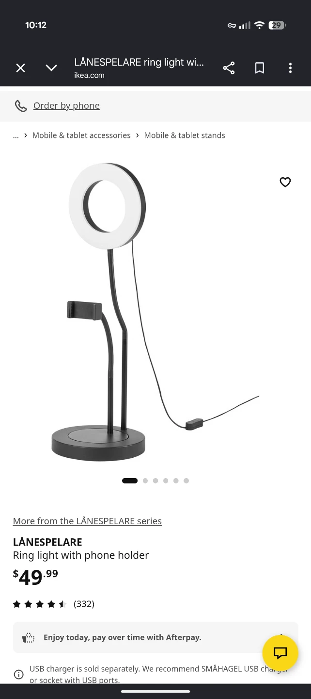 Ikea LÅNESPELARE Ring light with phone holder - photo 2