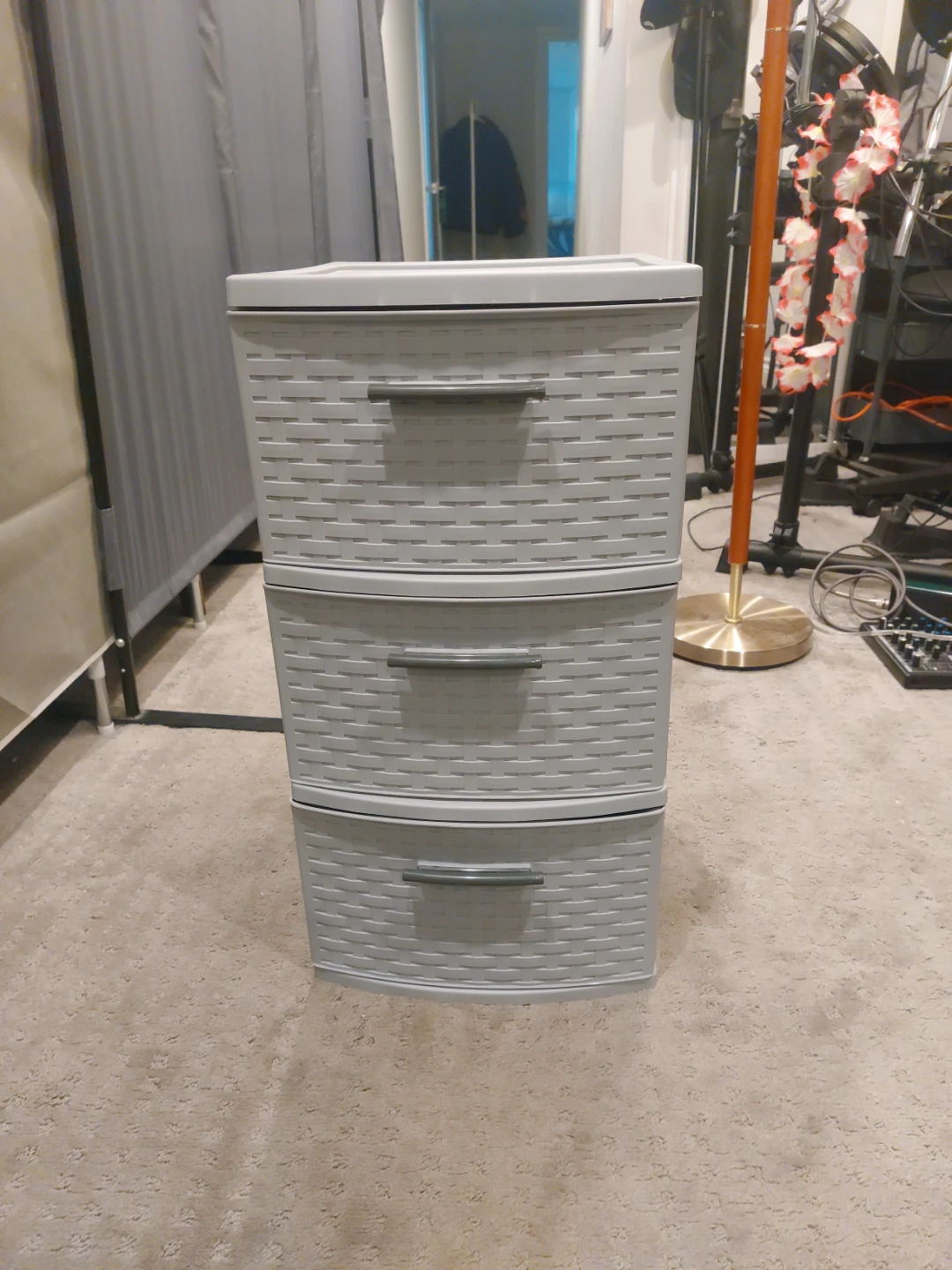 Gray 3-Drawer Storage Unit