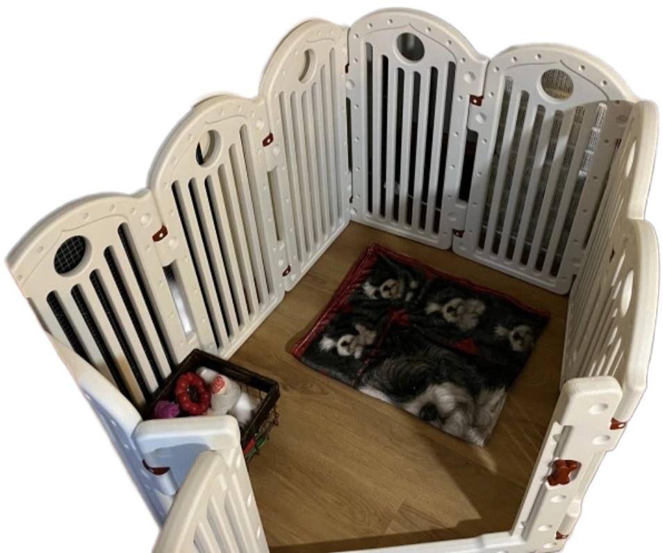 White Plastic Pet Playpen. 11 panel Puppy Enclosure.cages - photo 2