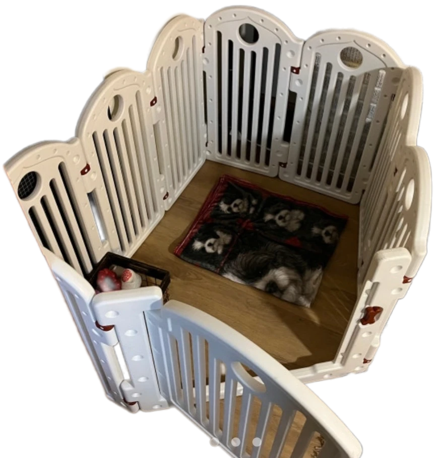 White Plastic Pet Playpen. 11 panel Puppy Enclosure.cages - photo 3