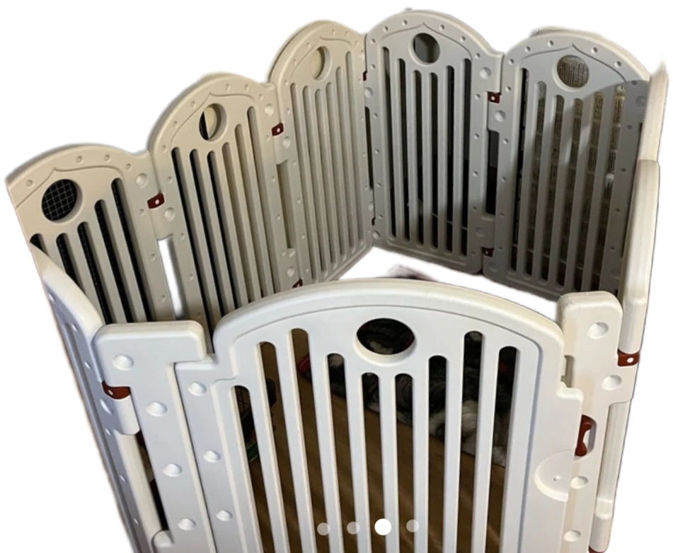 White Plastic Pet Playpen. 11 panel Puppy Enclosure.cages - photo 4