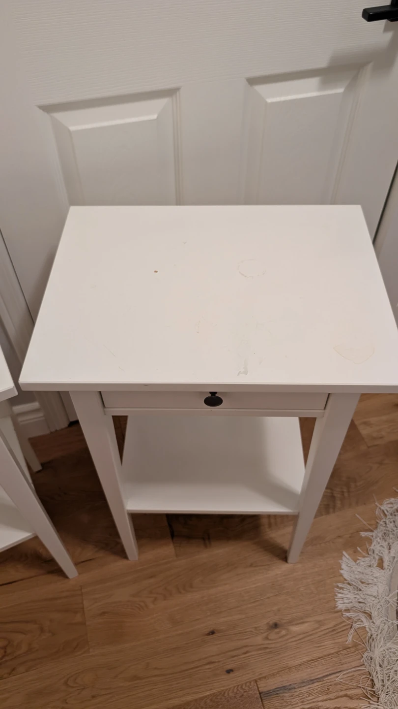 TWO IKEA Hemnes White Nightstand with Drawer and Shelf - photo 2