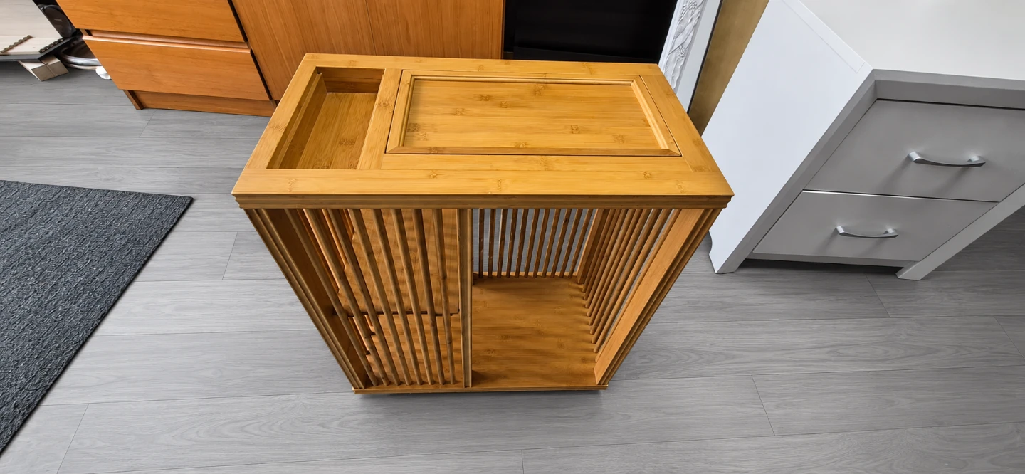 Wooden Side Table with Wheels - photo 5