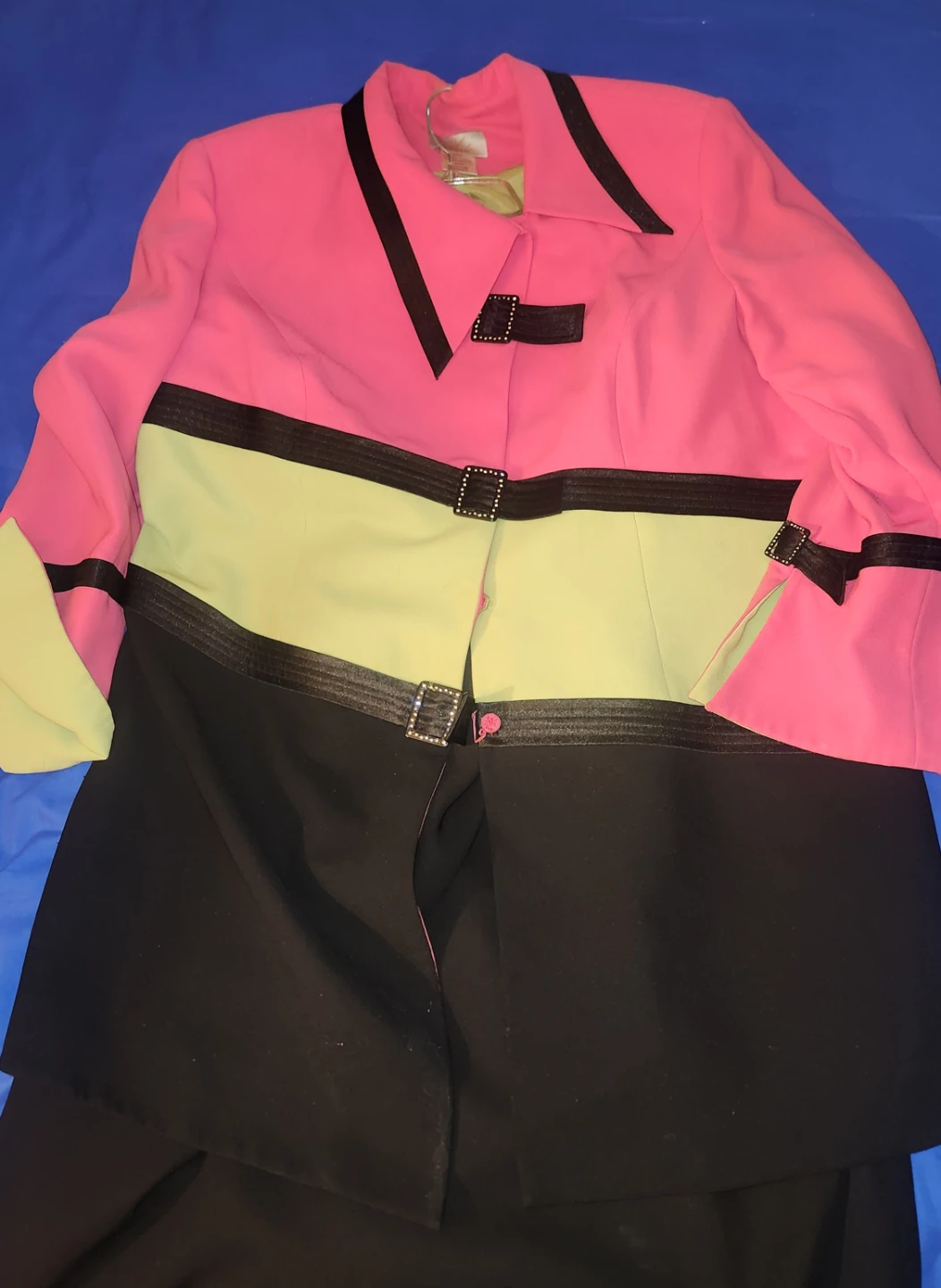 Style Midnight Velvet 2-Piece Color Block Skirt Suit Size 20W