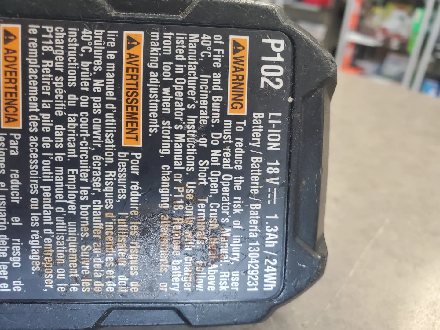 Ryobi ONE+ 18V Lithium-Ion Battery P102 - photo 2