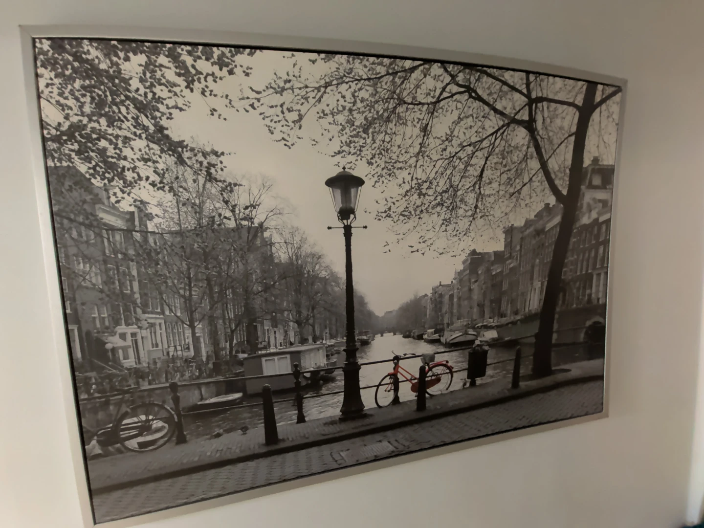 Framed Wall Art Print of Amsterdam Canal Scene