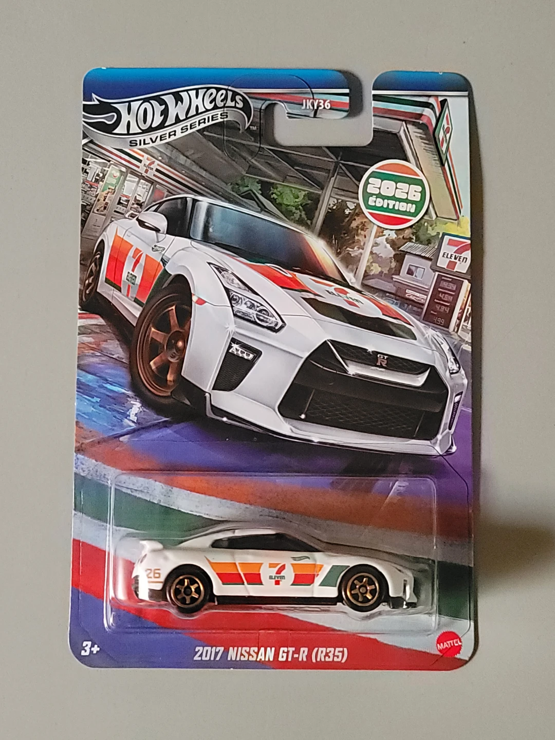 Hot Wheels Silver Series 7-eleven 2017 Nissan GT-R (R35) Toy Car