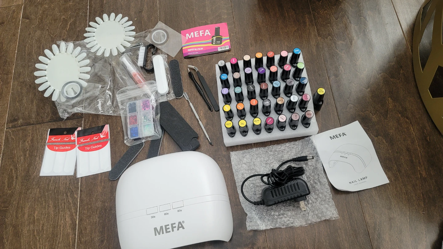 MEFA Gel Nail Polish Kit with Nail Light, 32 Colors All ...