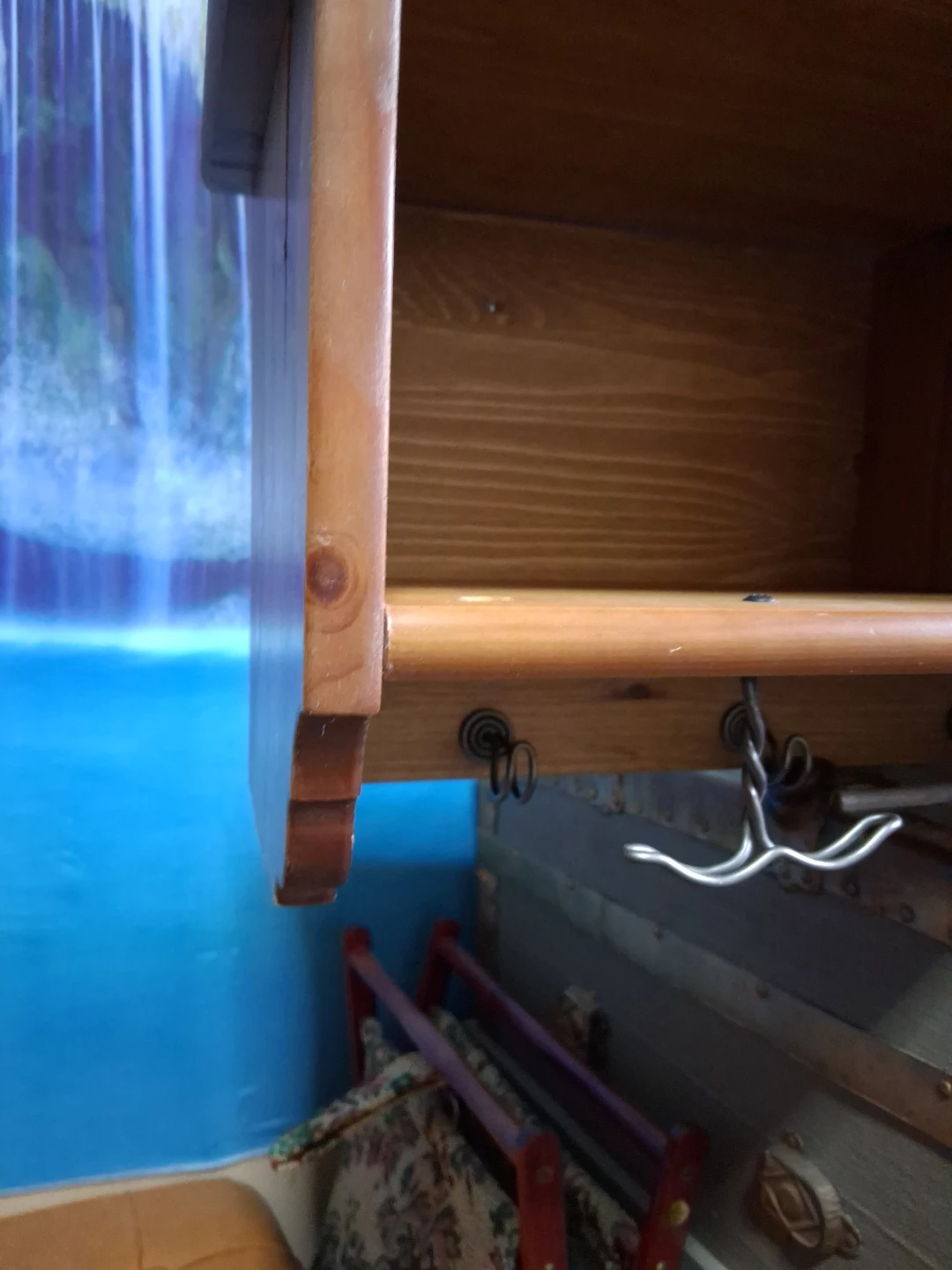 IKEA LEKSVIK wooden wall shelf with hooks - photo 4