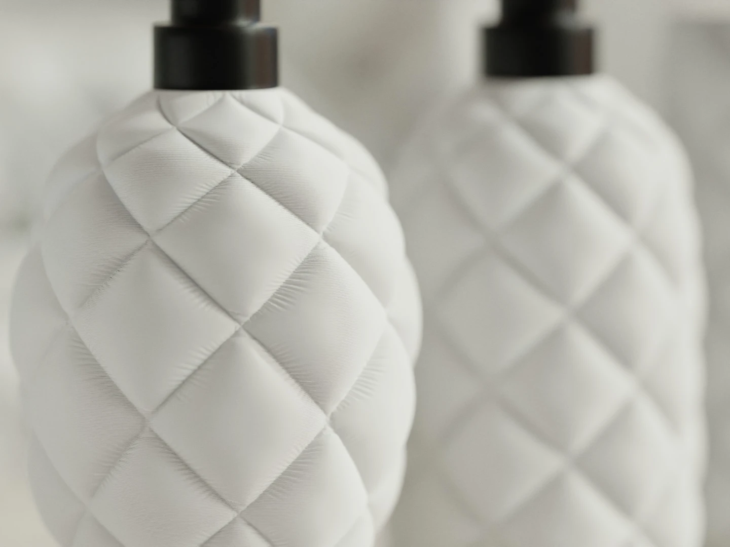 White Quilted six piece vanity set - photo 4