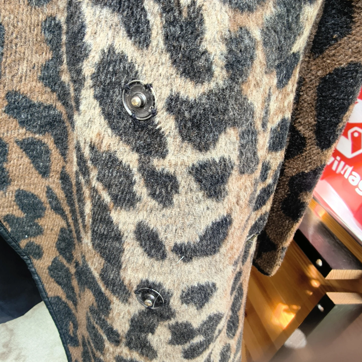 b.young Leopard Print Coat - Size 36