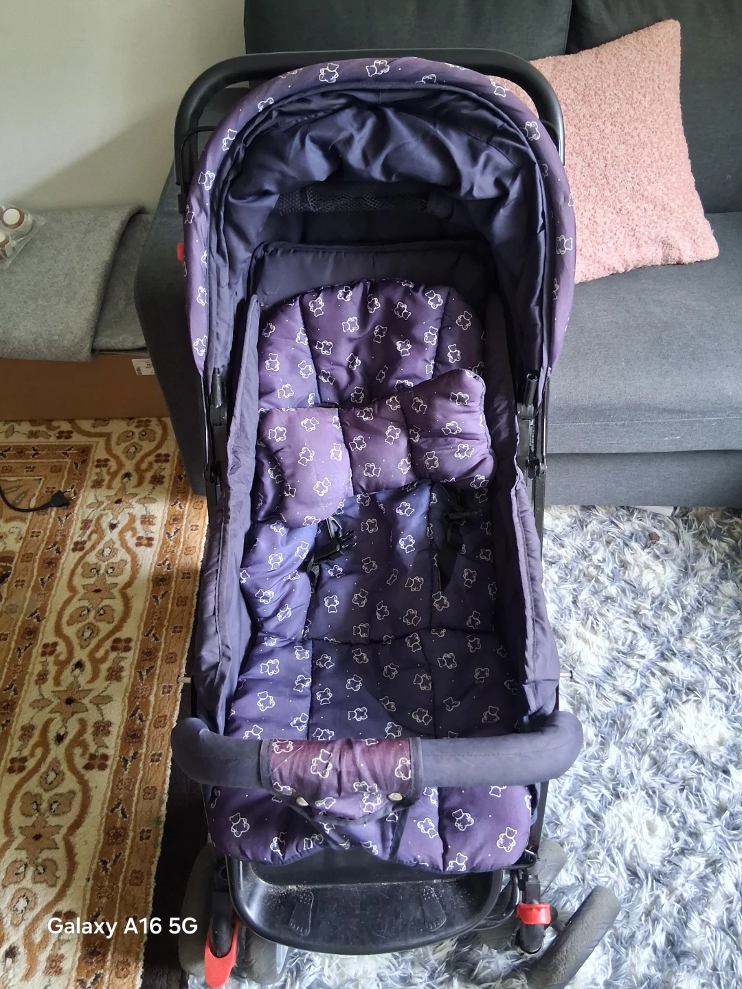 Babyhug Purple Stroller with Cloud Pattern - photo 2