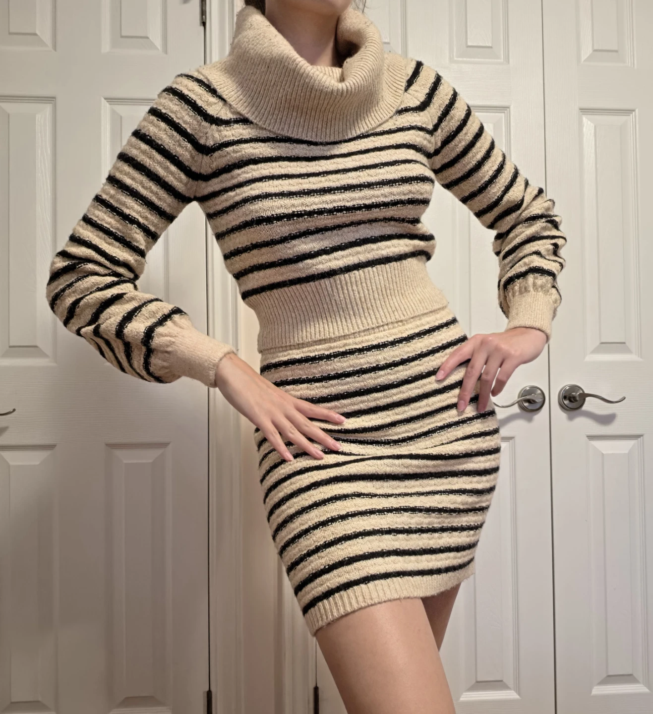 Freshman 1996 Striped Sweater and Skirt Set