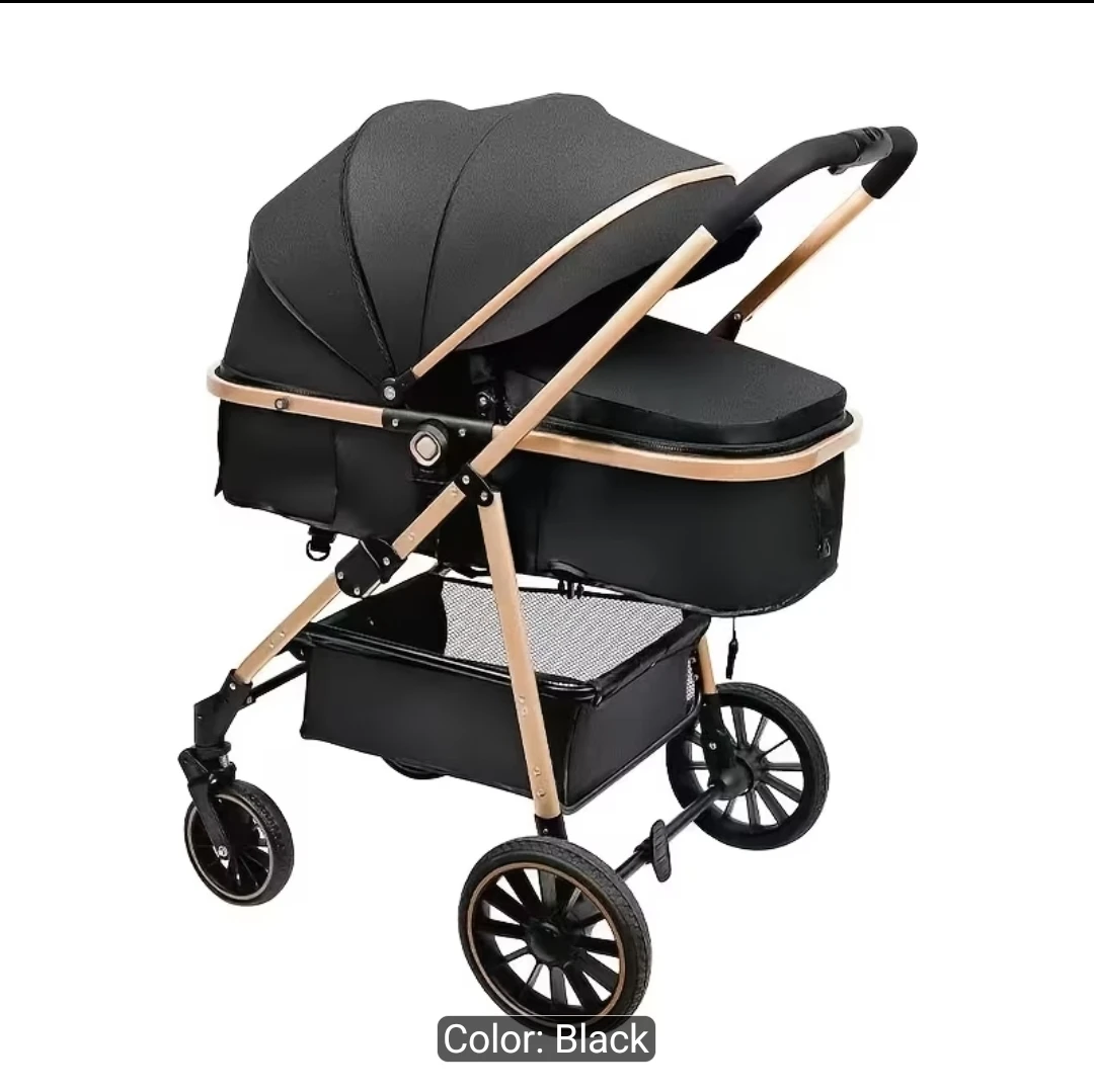 Black Baby Stroller Bassinet Pram