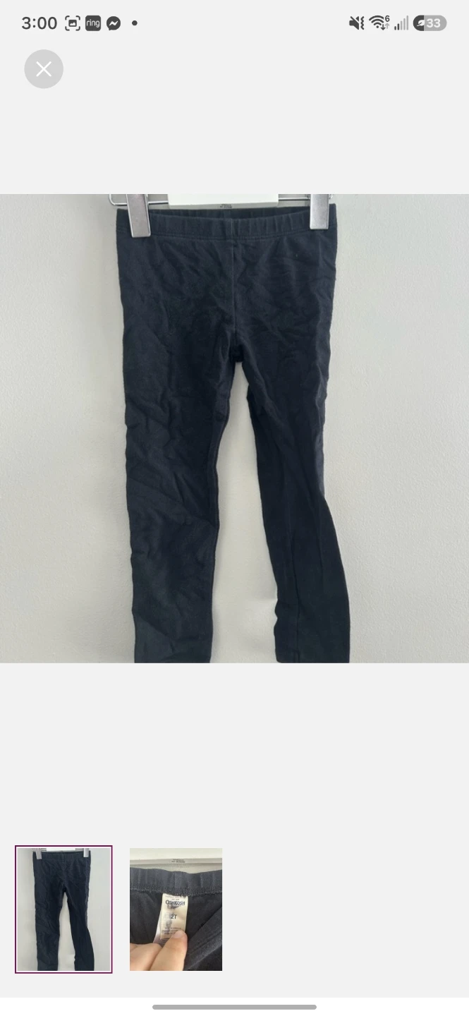 OshKosh B'gosh Black Leggings Size 2T