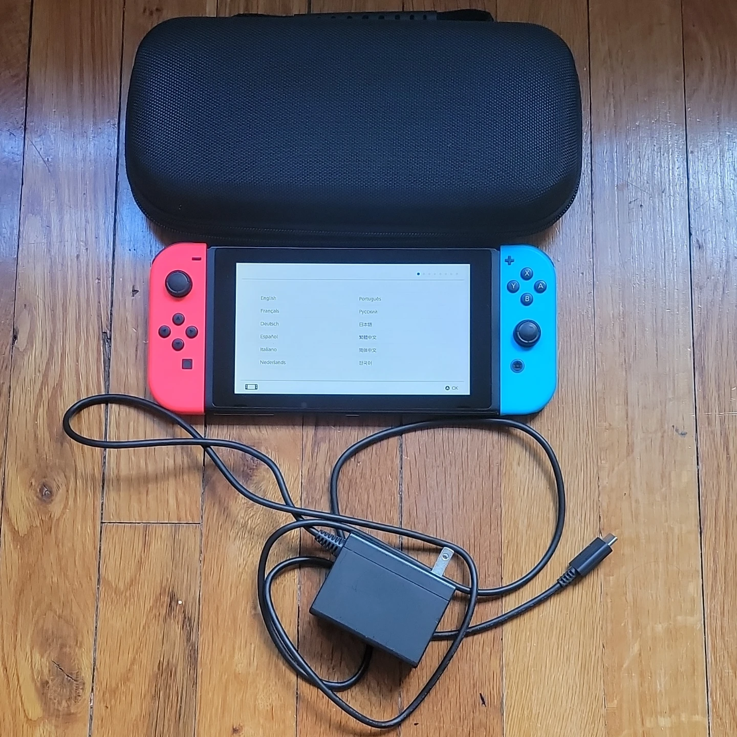 Nintendo Switch with Case and Charger