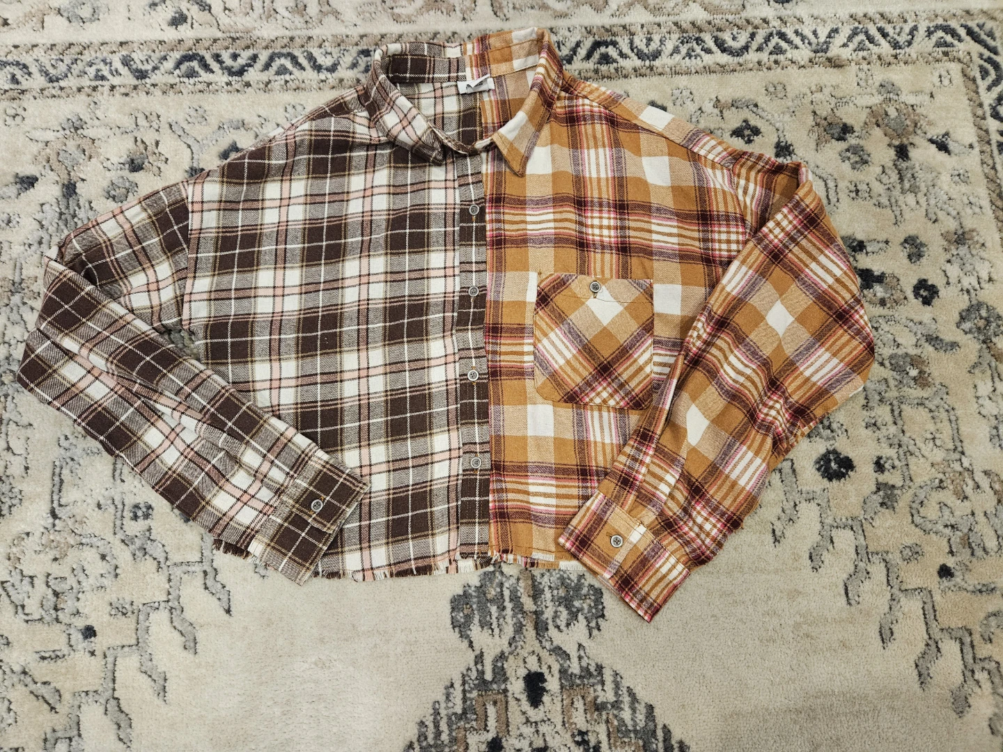 Rue 21 Plaid Cropped Shirt Medium