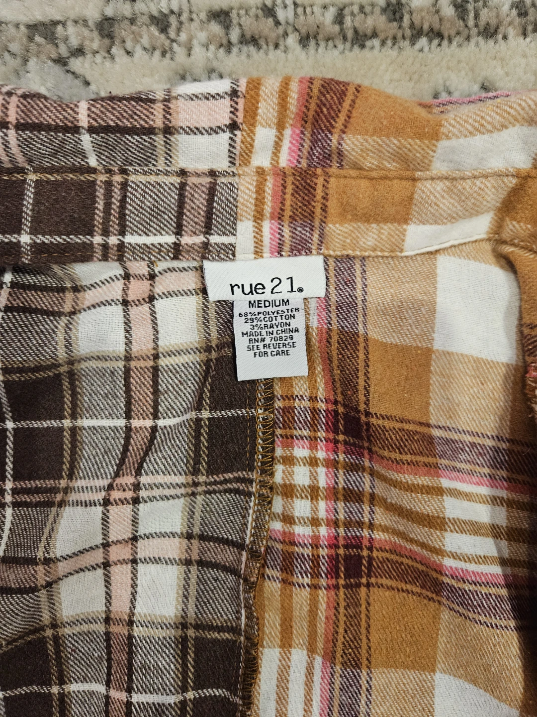 Rue 21 Plaid Cropped Shirt Medium - photo 3