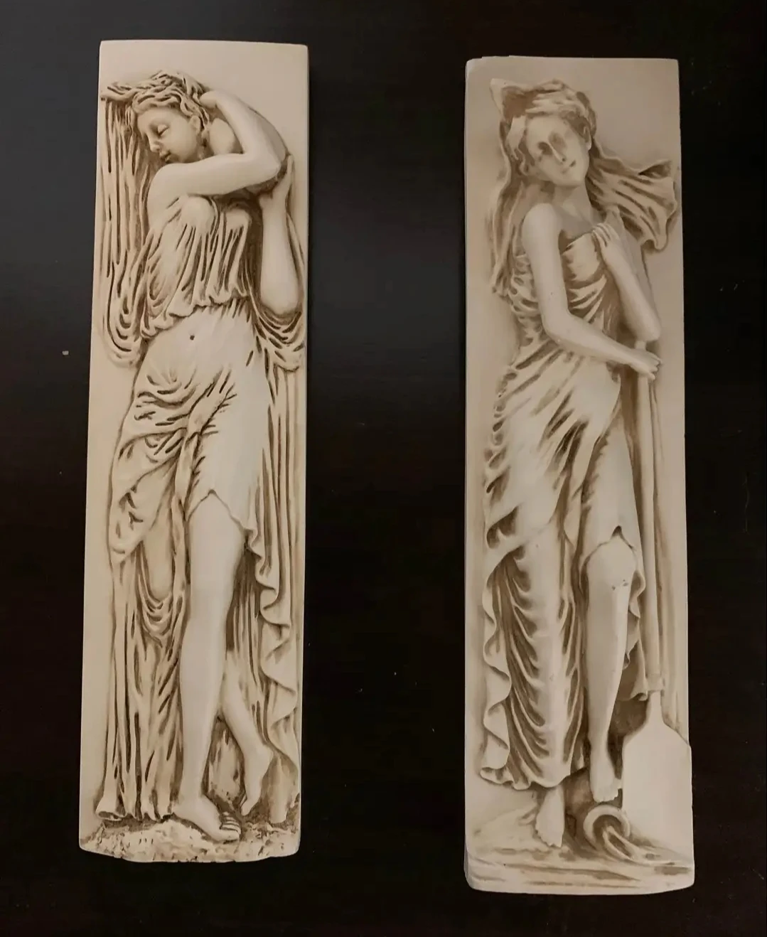 Set of 2 Vintage Relief Wall Plaques - Greek Goddesses