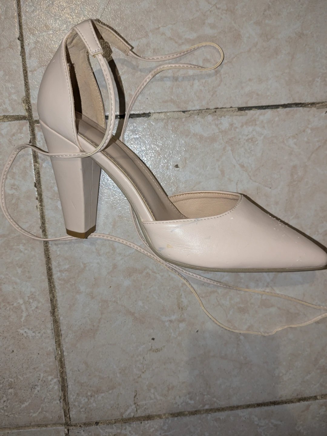 Pinkish beige lace up heels - photo 5