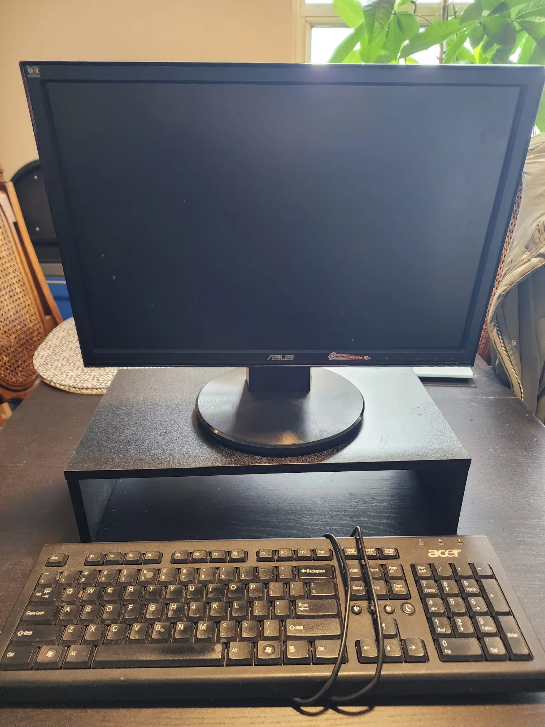 ASUS VW193 LCD Monitor, keyboard, monitor stand
