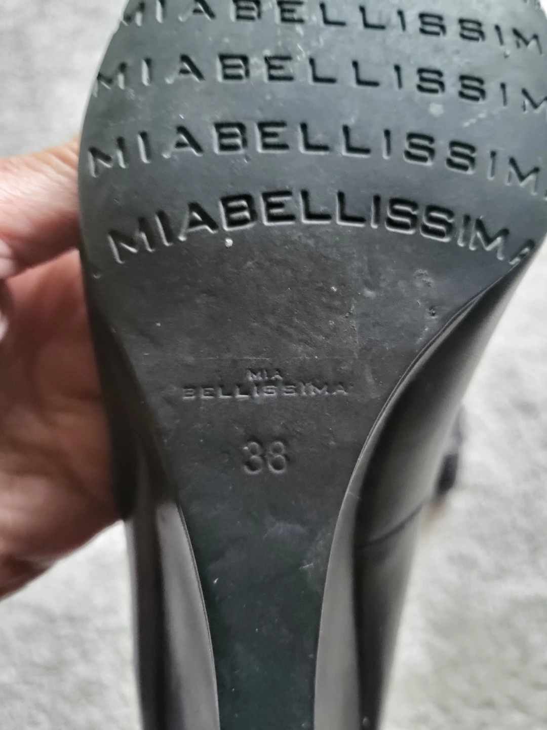 Mia Bellissima Black Leather Heels Size 38 - photo 3