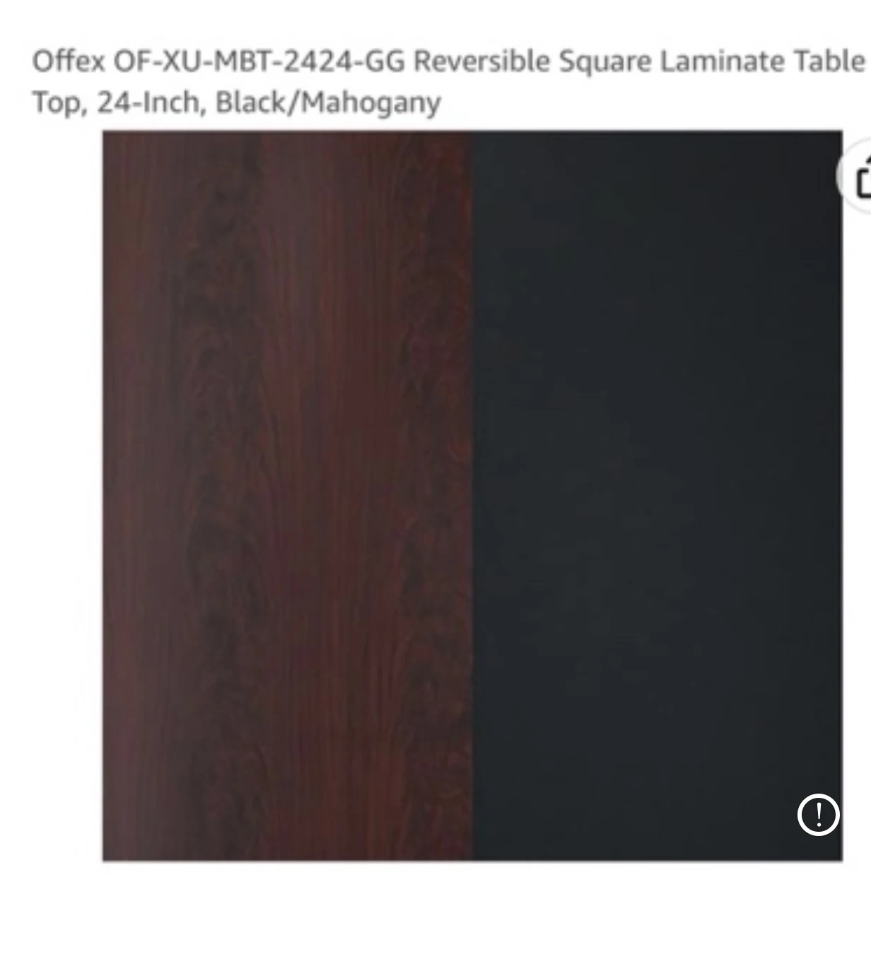 Offex Reversible Square Laminate Table Top 24 Inch - photo 2