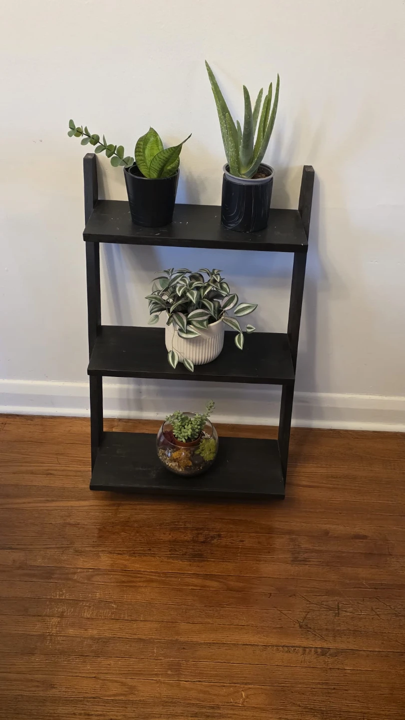 Black 3-Tier Ladder Shelf - photo 3