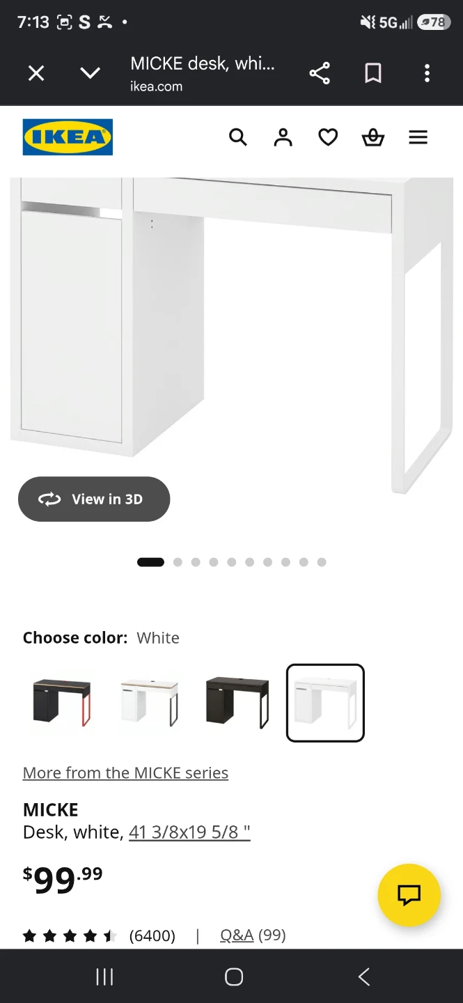 IKEA White Desk with Drawer and Cabinet - photo 2