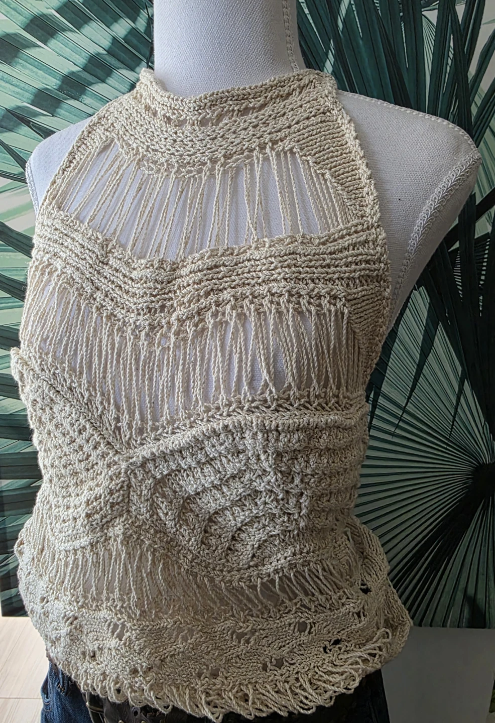 Zara Boho Crochet Halter Top