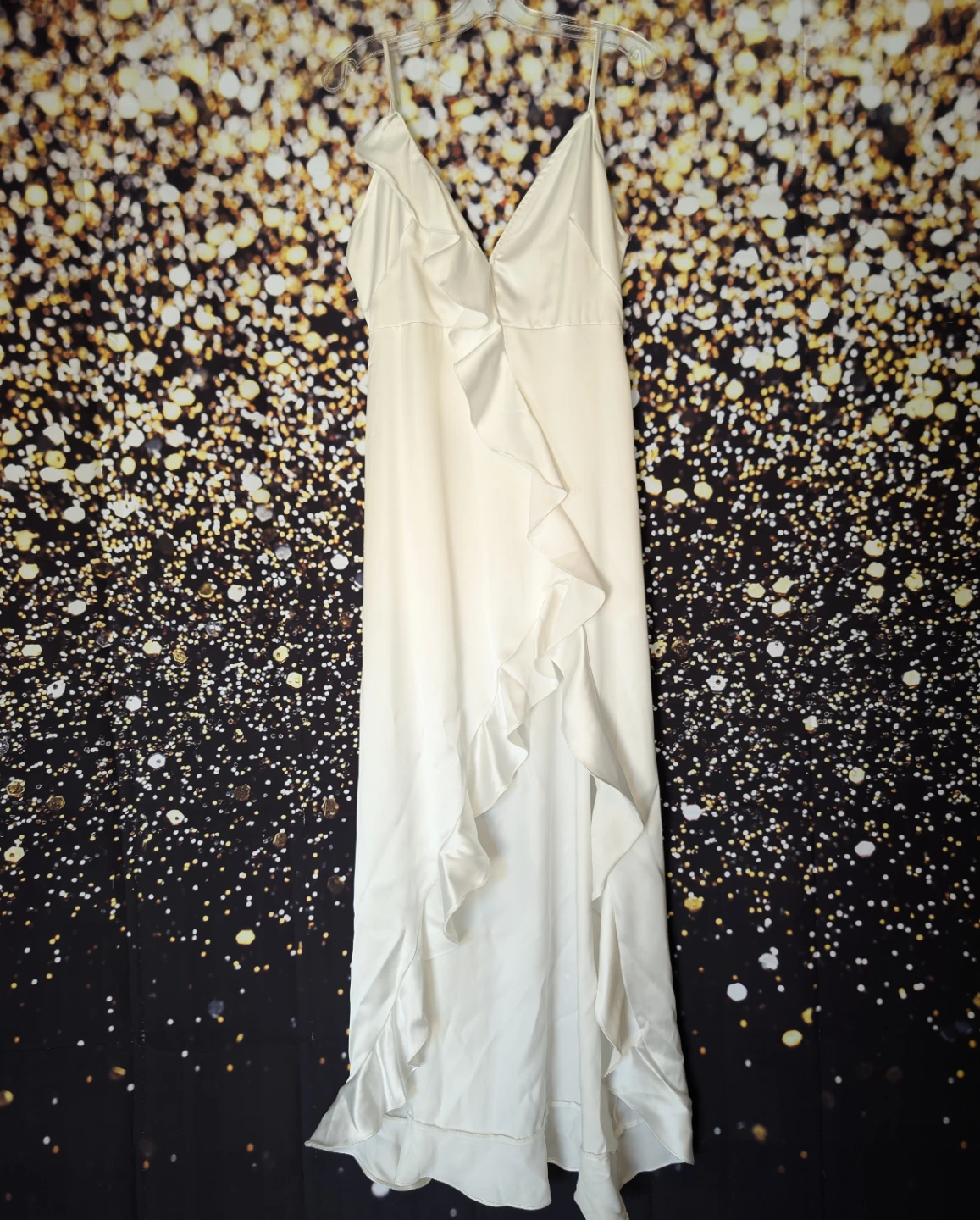 Honey White Ruffle Maxi Dress