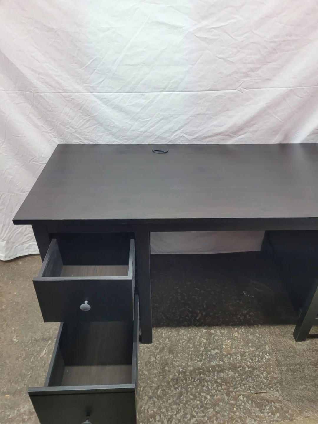 Dark Wood Desk with Chair and Lamp - photo 2